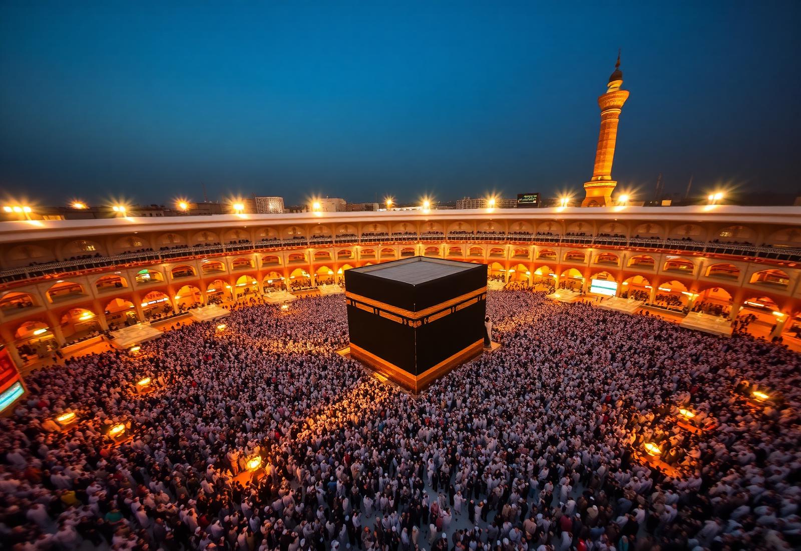 Suasana tawaf di Ka'bah Masjidil Haram